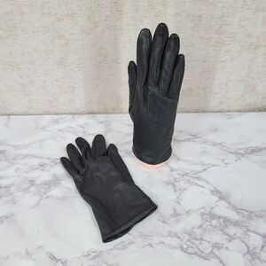 Grandoe Vintage Black Leather Driving Gloves Women's Size 7